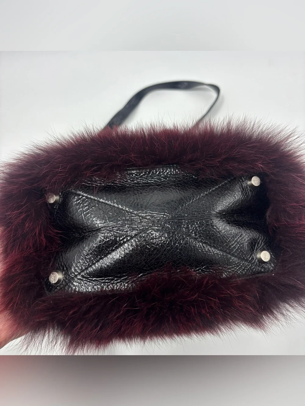 BARRY KIESELSTEIN-CORD Italy Red/black Fox Fur Bag